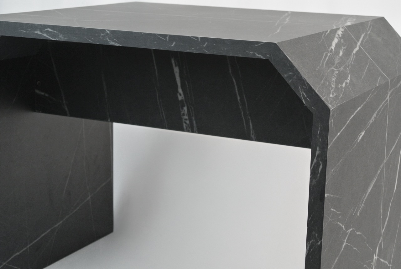 Table Ava bois upcyclé effet marbre – Image 3