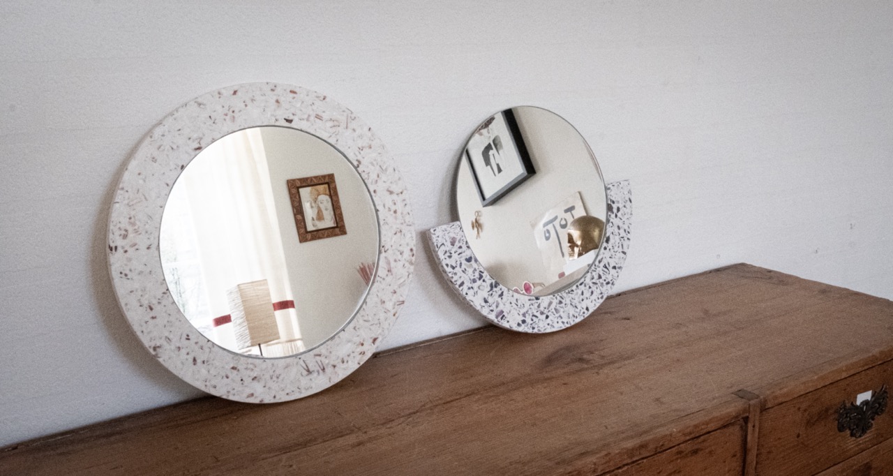 Miroir Demi-lune en coquillages revalorisés – Image 25