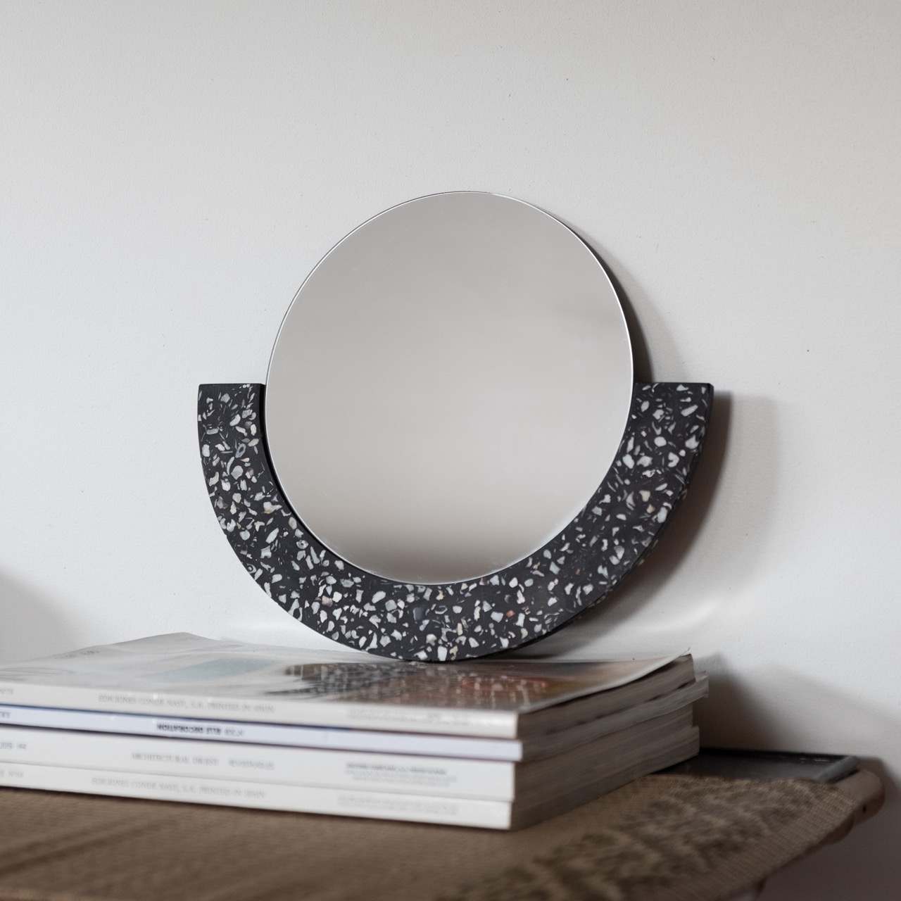 Miroir Demi-lune en coquillages revalorisés