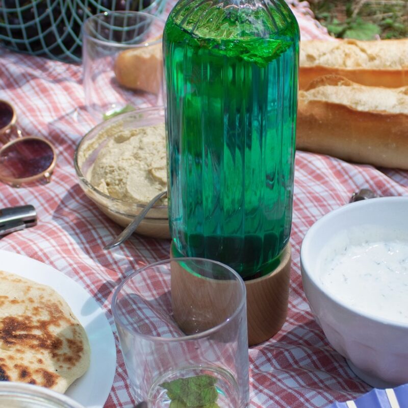 Bouteille en verre et bois recyclé Galipette - 70 cl