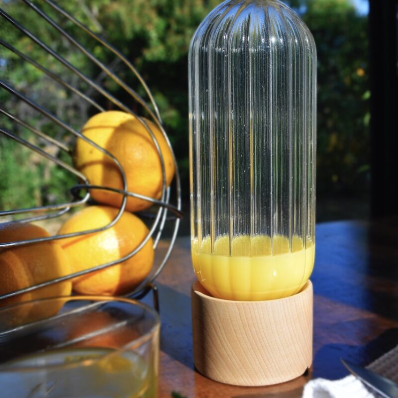 Bouteille en verre et bois recyclé Galipette - 1L