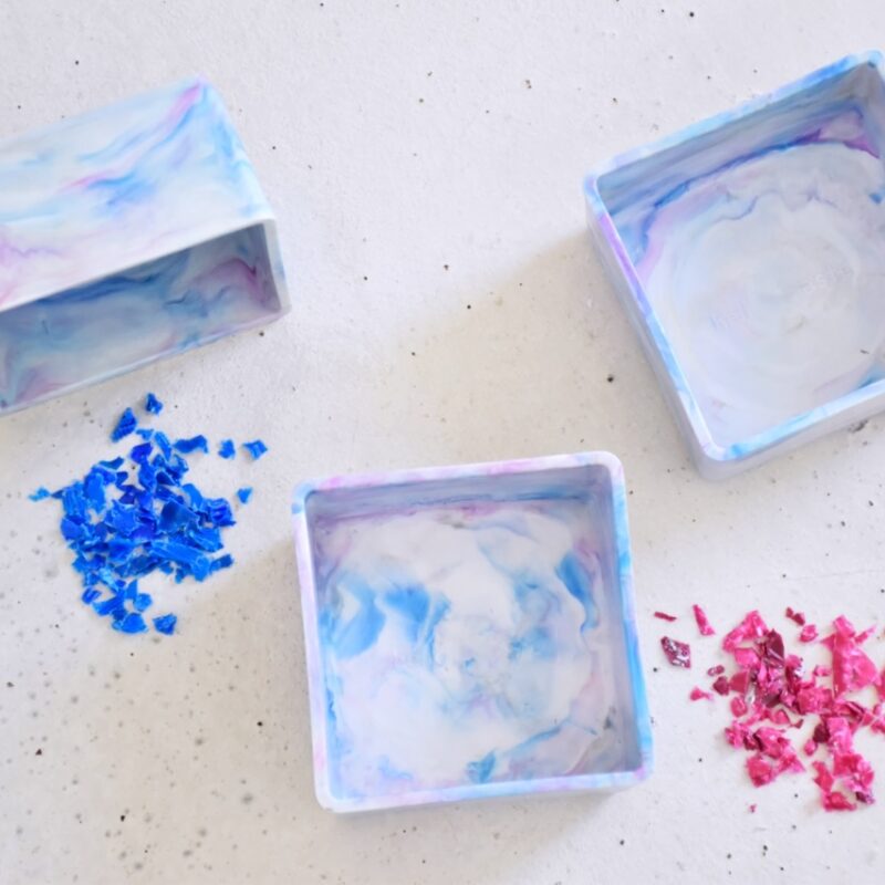 Trio de mini-box (3 pcs) en plastique recyclé