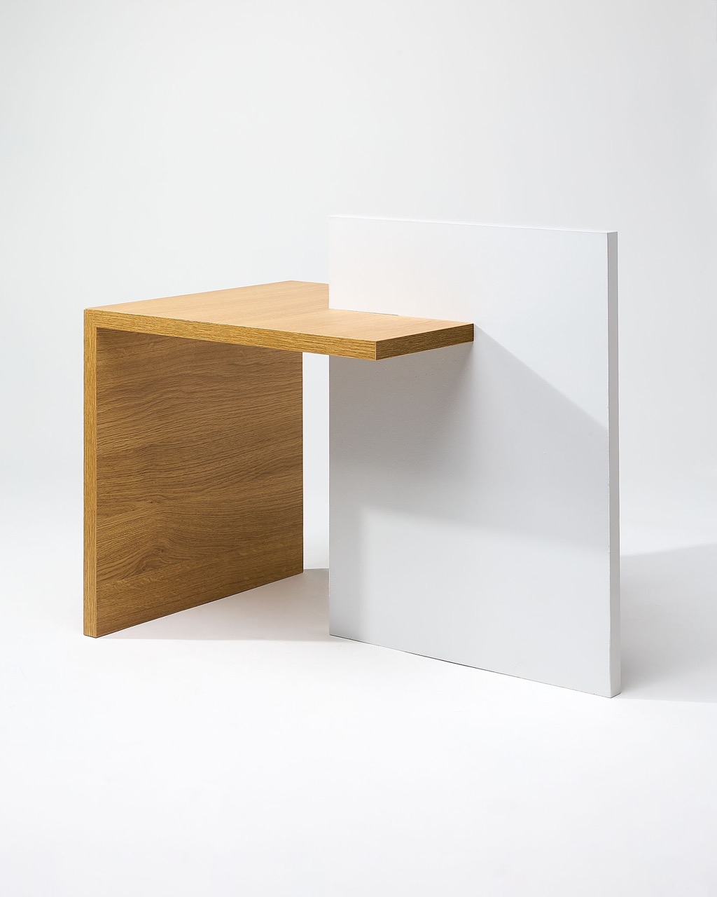 Bout de canapé/guéridon bois recyclé - Blanc – Image 4