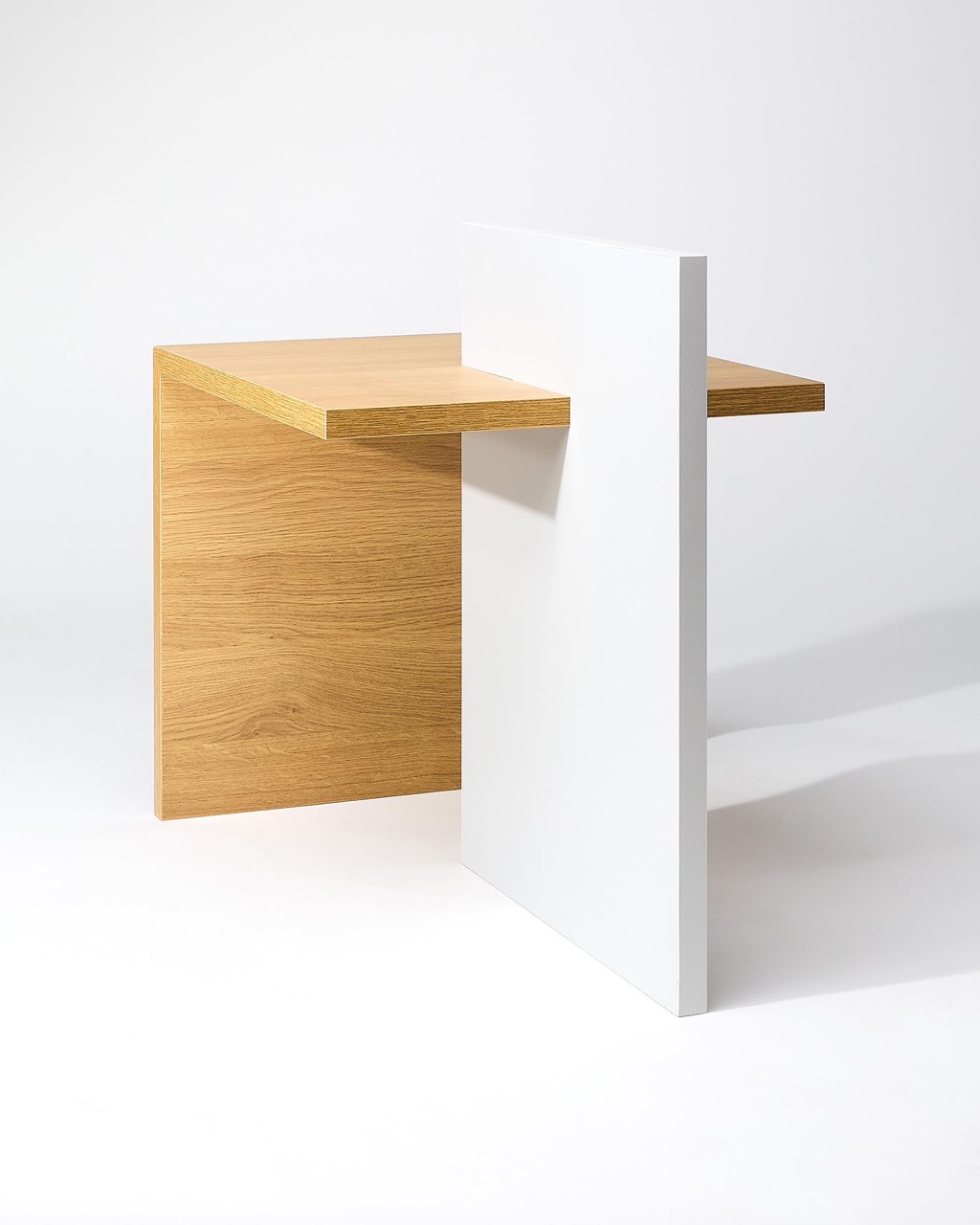 Bout de canapé/guéridon bois recyclé - Blanc – Image 3