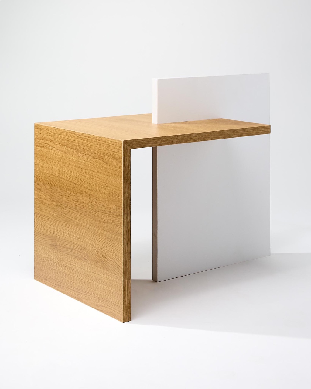 Bout de canapé/guéridon bois recyclé - Blanc – Image 2