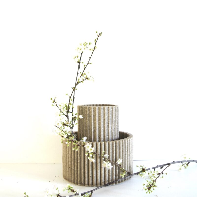 Double vase Vaseas en coquilles d'huîtres recyclés