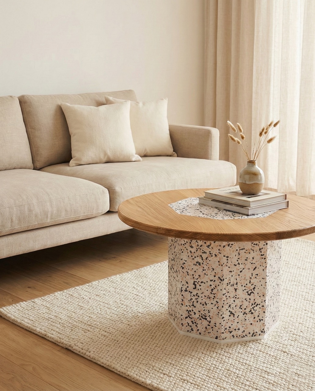 Table basse Léo bois recyclé - Terrazzo