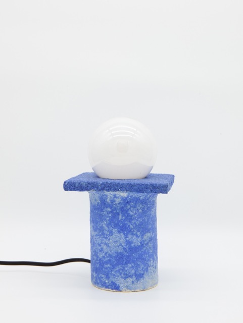 Lampe à poser carré bleu recyclée – Image 5