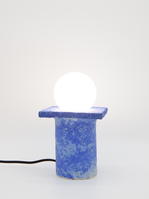 Lampe à poser carré bleu recyclée – Image 3