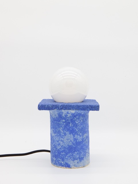 Lampe à poser carré bleu recyclée – Image 8