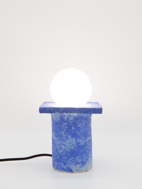 Lampe à poser carré bleu recyclée – Image 4