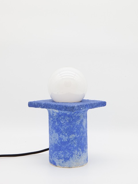 Lampe à poser carré bleu recyclée – Image 7